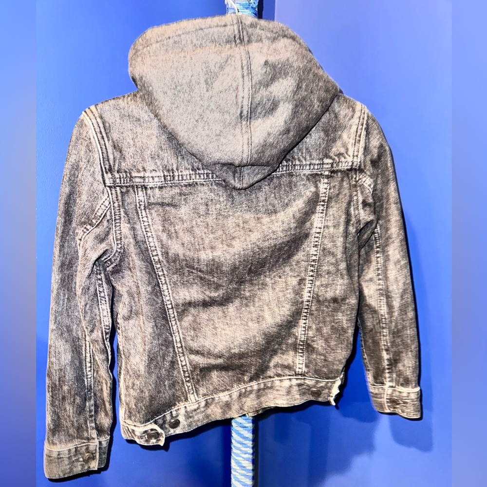 GAP Kids - Gray Denim Jacket with Hood Size Large (10) - Picture 3 of 12